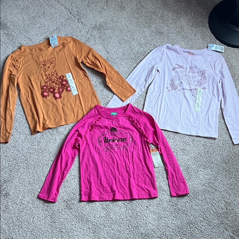 Girls Long Sleeve Shirts - set of 3, Size 8